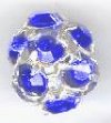 1 10mm Round Silver with Sapphire Rhinestones